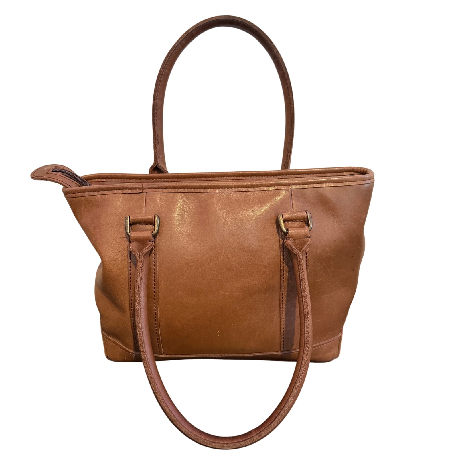 Vintage Ll Bean Field & Town Brown Leather Tote Bag Classic Minimalist